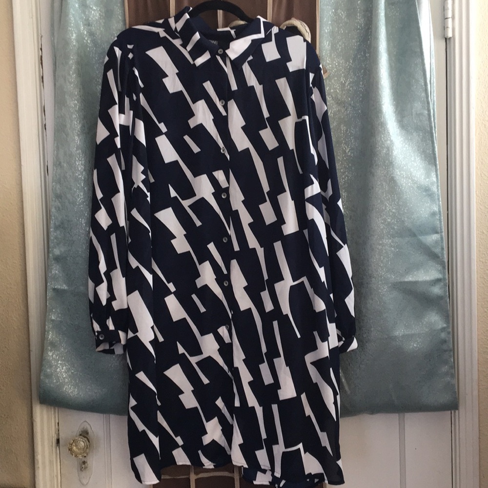 Very long button up shirt